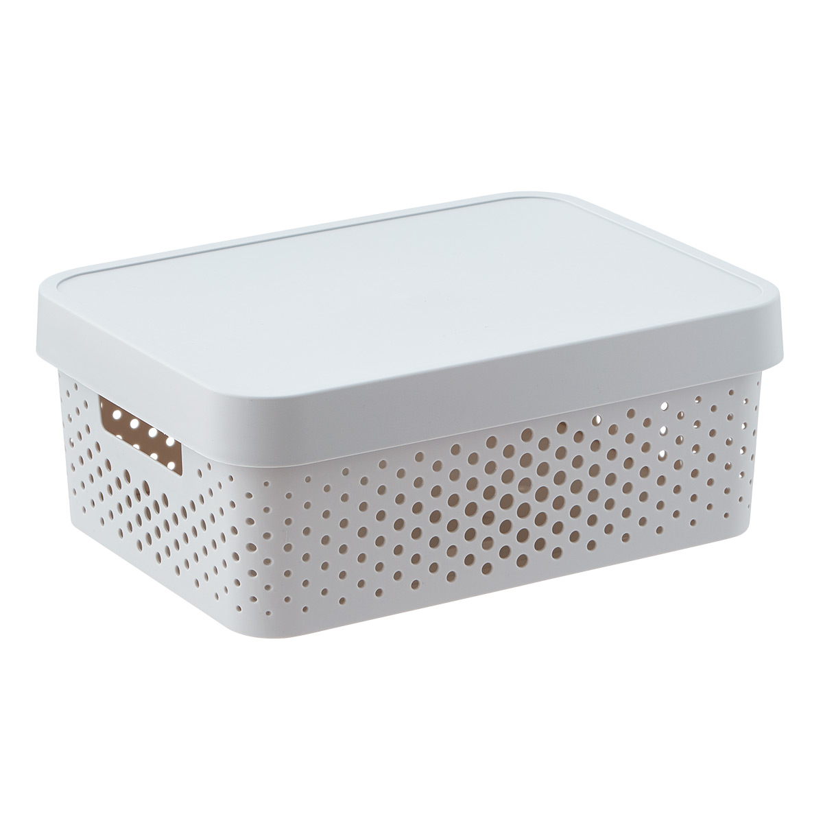 Curver Medium Infinity Box w/ Lid Light Grey, 14 x 10-1/2 x 5-3/8 H | The Container Store